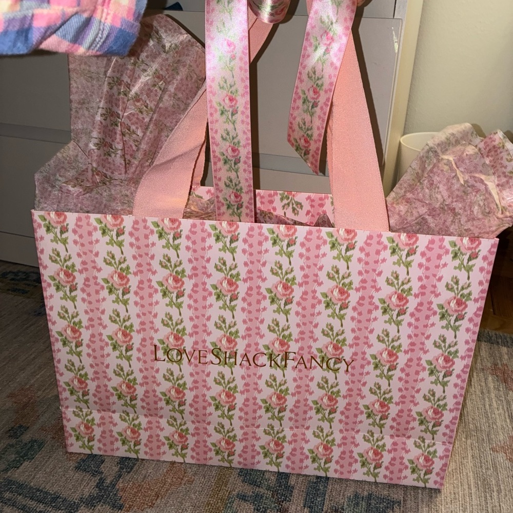 LoveShackFancy Large Shopping Bag + Wrapping Paper + Cute LSF Ribbon 🎀